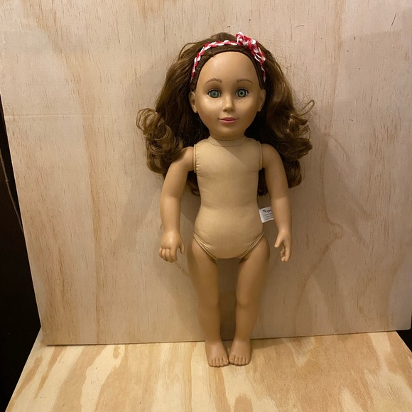 Beautiful Tolly Tots Doll 18” Cloth And Vinyl Green Eyes And Freckles - Picture 5 of 6